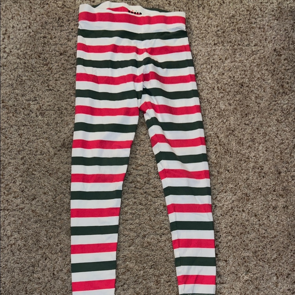 Mini Boden Pink and Black Striped Leggings